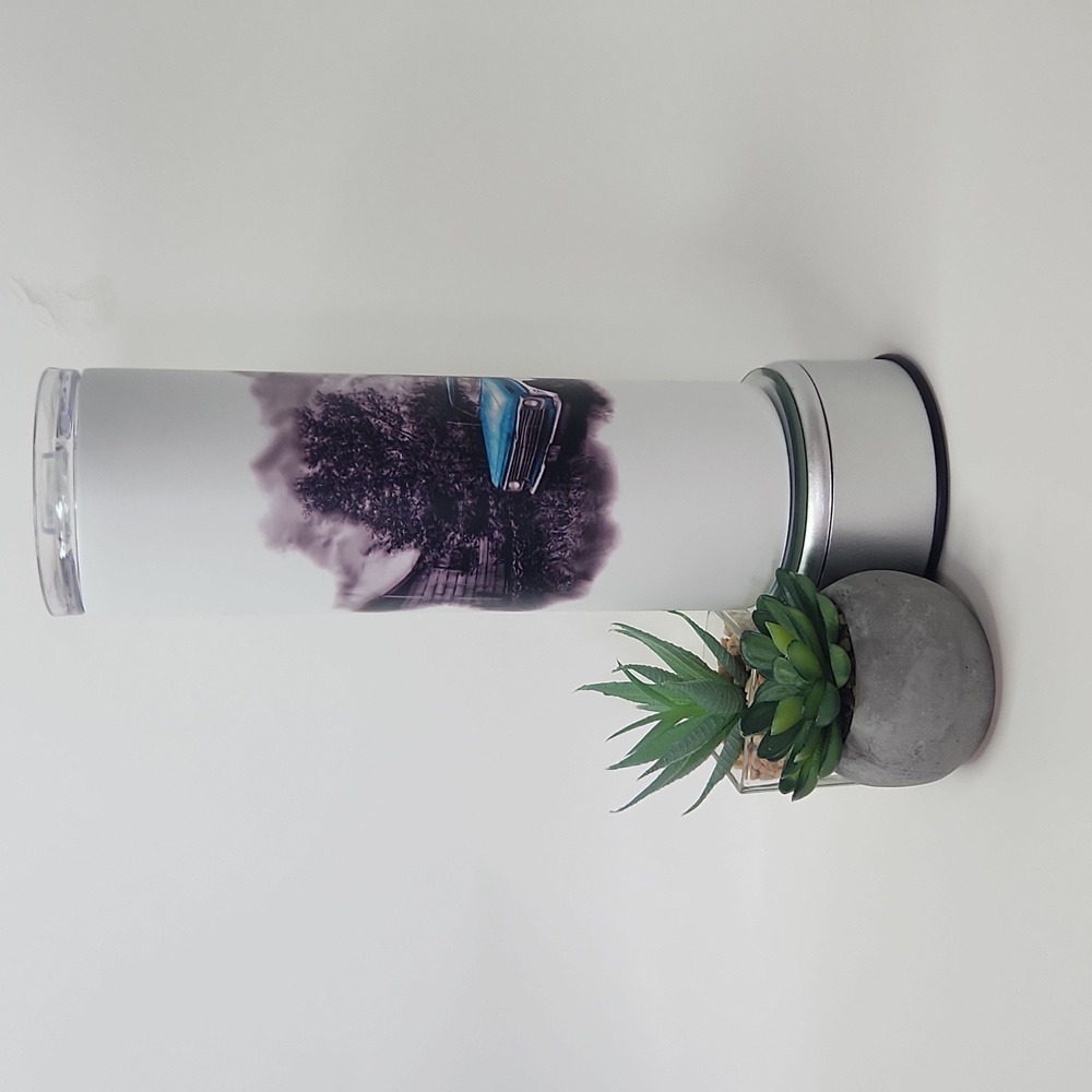 Glow In The Dark Retro Truck Hot/Cold Tumbler stainless steel.